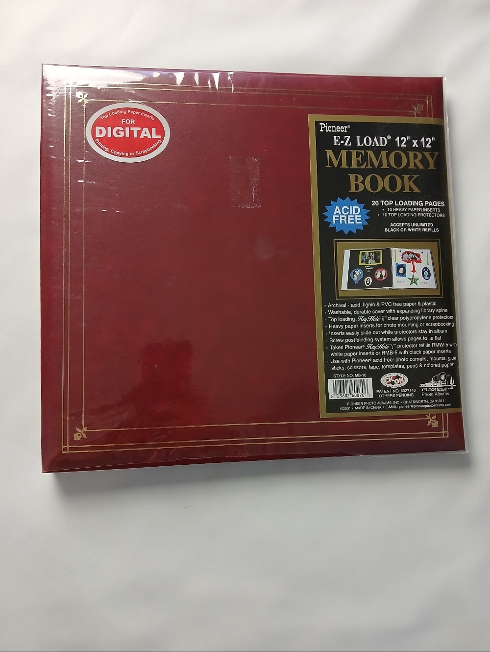 New Pioneer EZ Load 12" X 12" Burgundy Memory Scrapbook Album